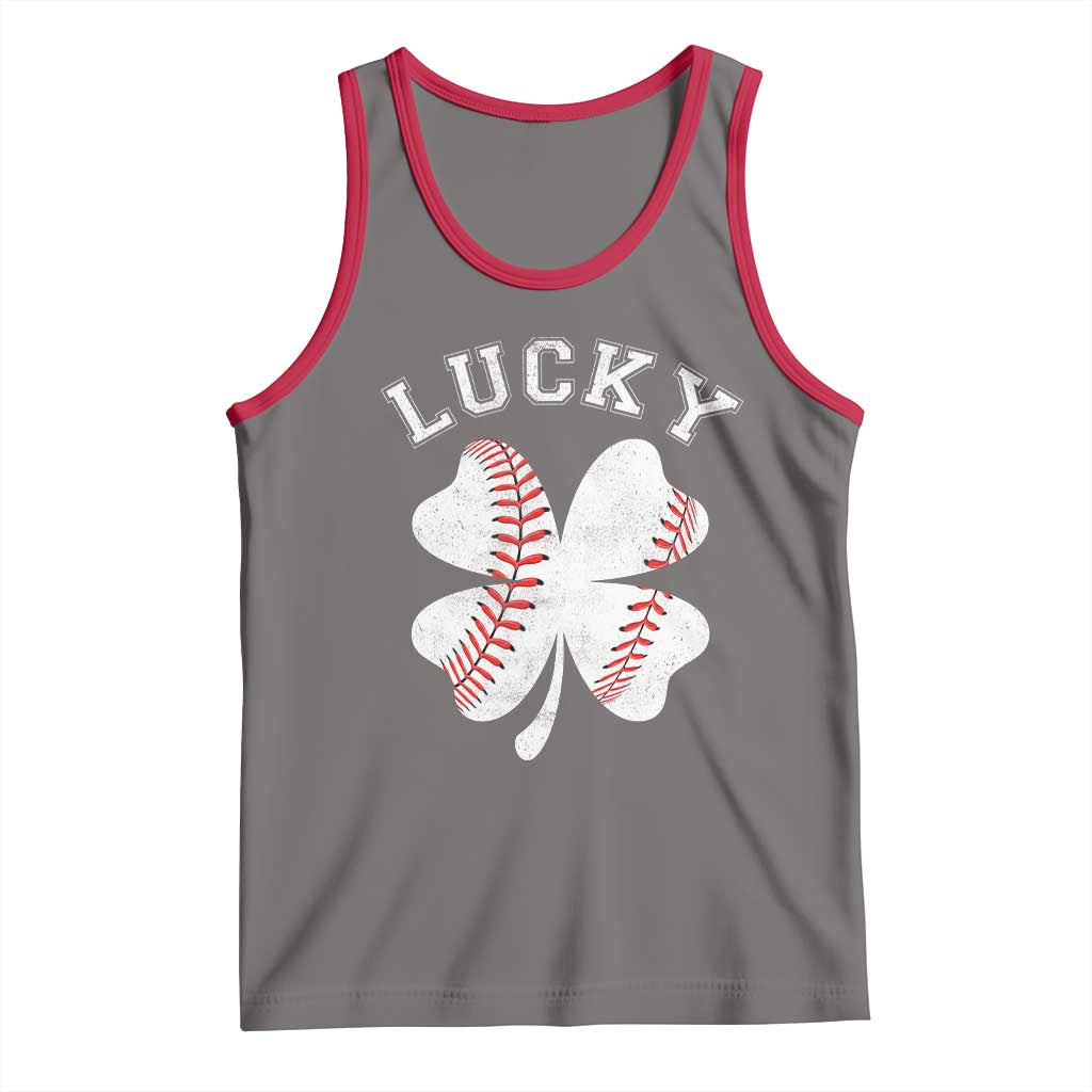 Funny Baseball Lucky Clover St Patricks Day Tank Top