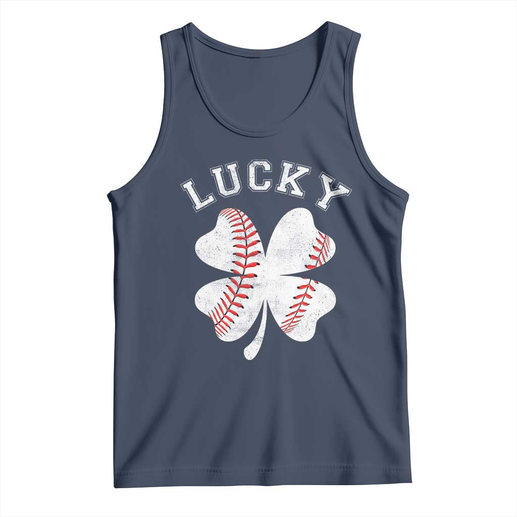 Funny Baseball Lucky Clover St Patricks Day Tank Top