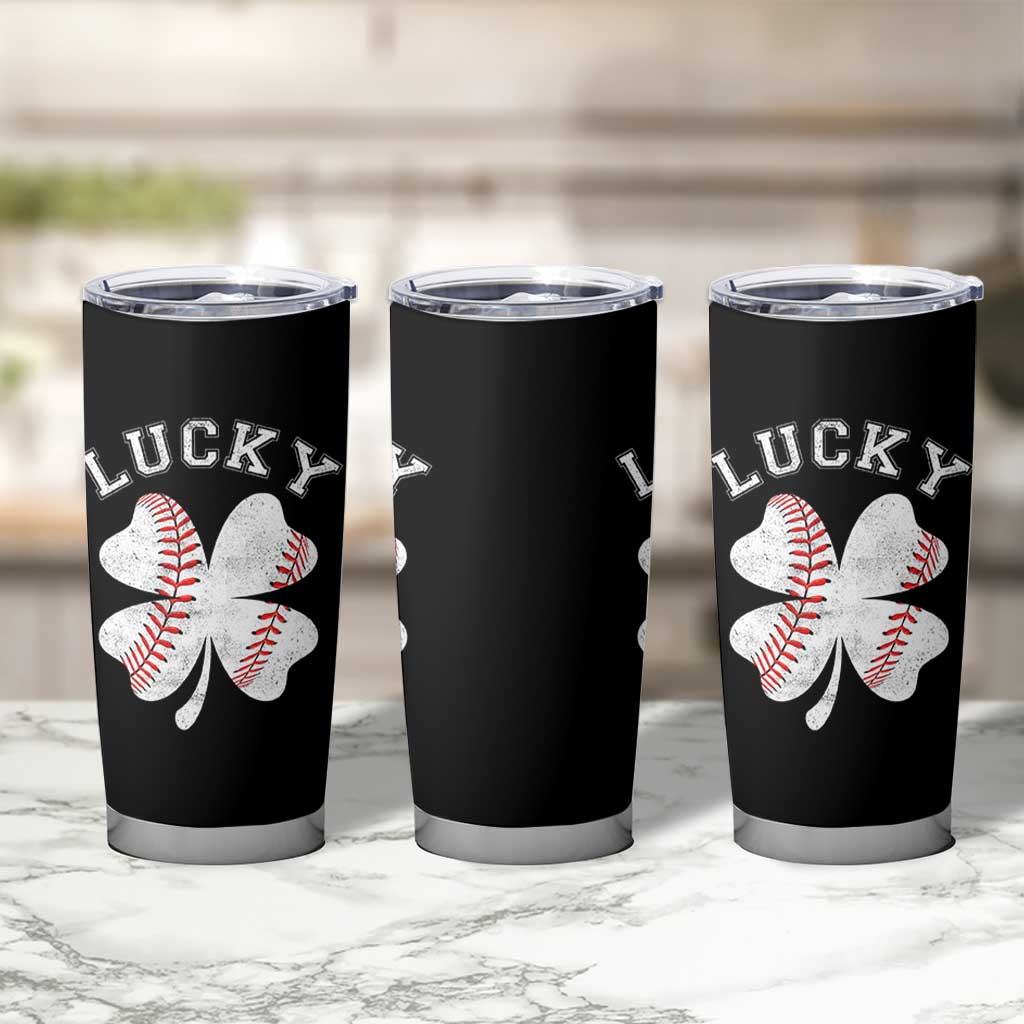Funny Baseball Lucky Clover St Patricks Day Tumbler Cup