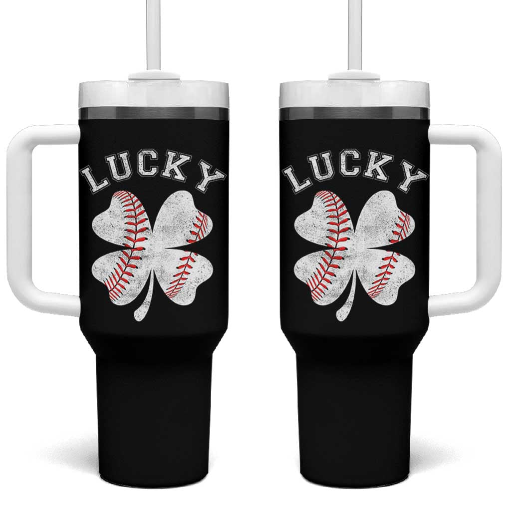 Funny Baseball Lucky Clover St Patricks Day Tumbler With Handle