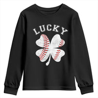 Funny Baseball Lucky Clover St Patricks Day Youth Sweatshirt