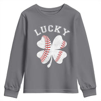 Funny Baseball Lucky Clover St Patricks Day Youth Sweatshirt