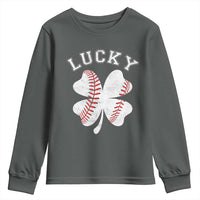 Funny Baseball Lucky Clover St Patricks Day Youth Sweatshirt