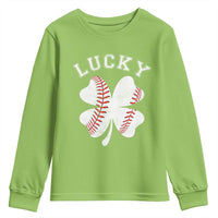Funny Baseball Lucky Clover St Patricks Day Youth Sweatshirt