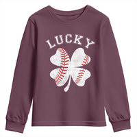 Funny Baseball Lucky Clover St Patricks Day Youth Sweatshirt