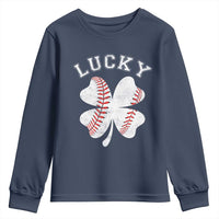 Funny Baseball Lucky Clover St Patricks Day Youth Sweatshirt