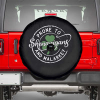 Prone To Shenanigans And Malarkey Spare Tire Cover Funny St Patricks Day Irish Shamrock