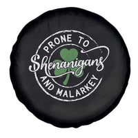 Prone To Shenanigans And Malarkey Spare Tire Cover Funny St Patricks Day Irish Shamrock