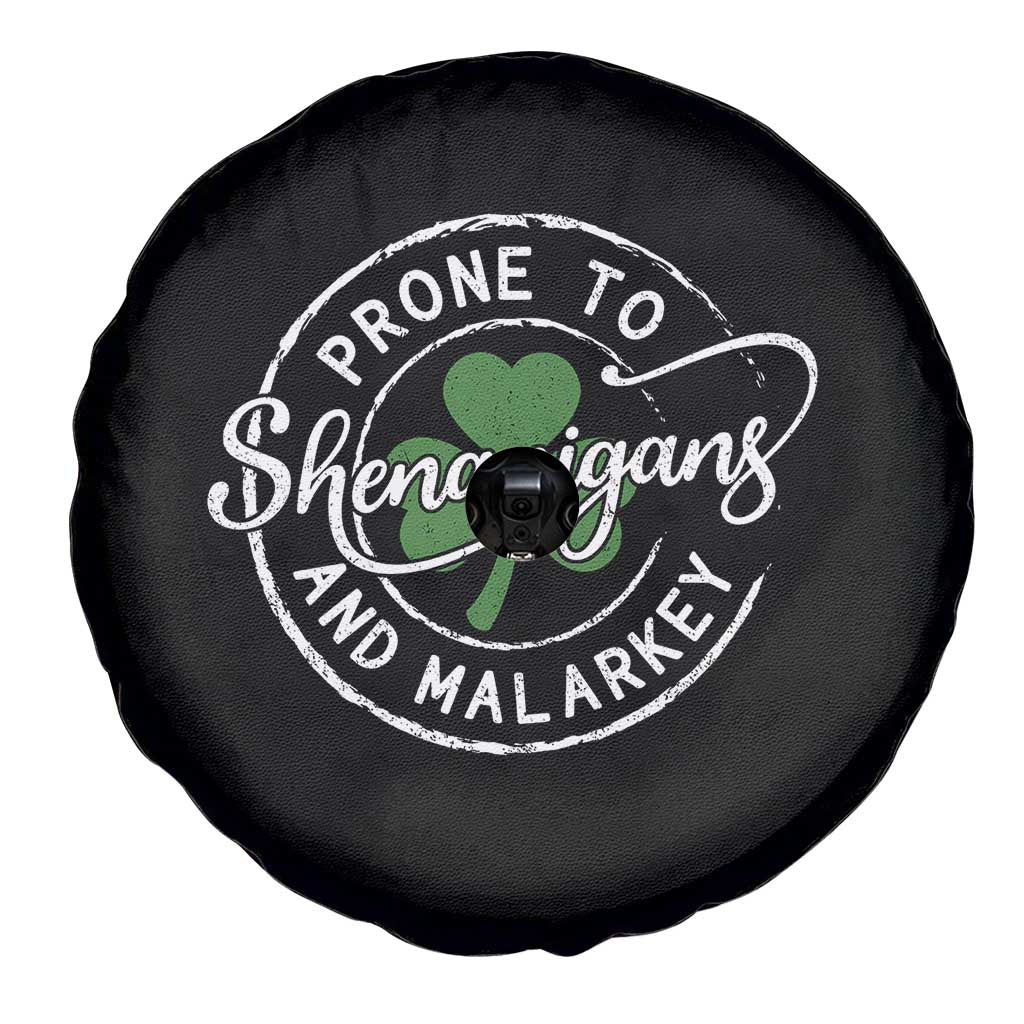 Prone To Shenanigans And Malarkey Spare Tire Cover Funny St Patricks Day Irish Shamrock