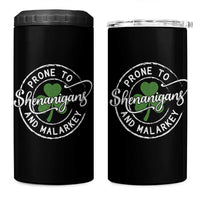 Prone To Shenanigans And Malarkey 4 in 1 Can Cooler Tumbler Funny St Patricks Day Irish Shamrock