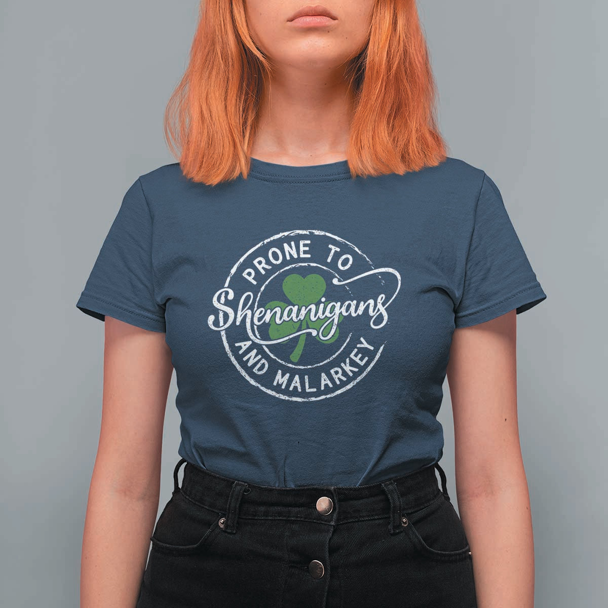 Prone To Shenanigans And Malarkey T Shirt For Women Funny St Patricks Day Irish Shamrock