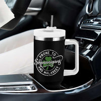 Prone To Shenanigans And Malarkey Tumbler With Handle Funny St Patricks Day Irish Shamrock