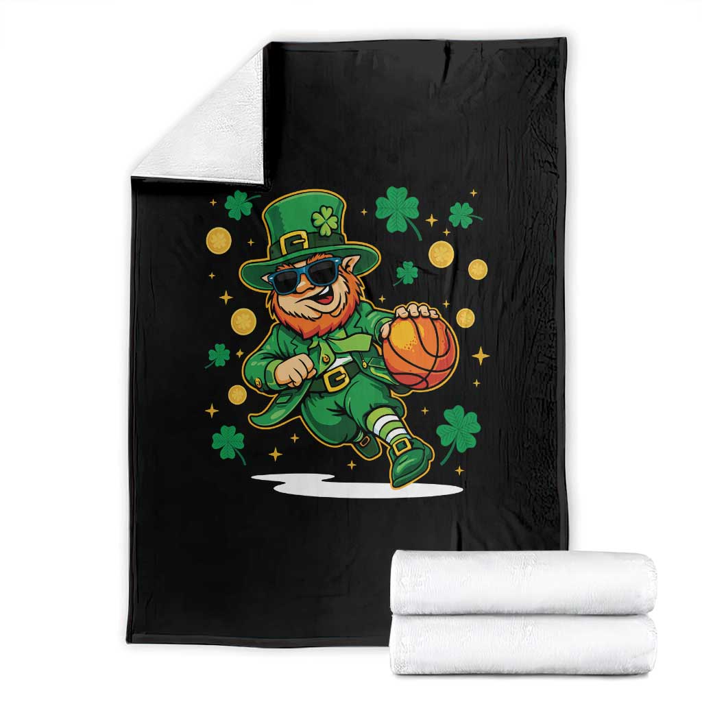 Leprechaun Basketball St Patricks Day Sport Lover Throw Blanket