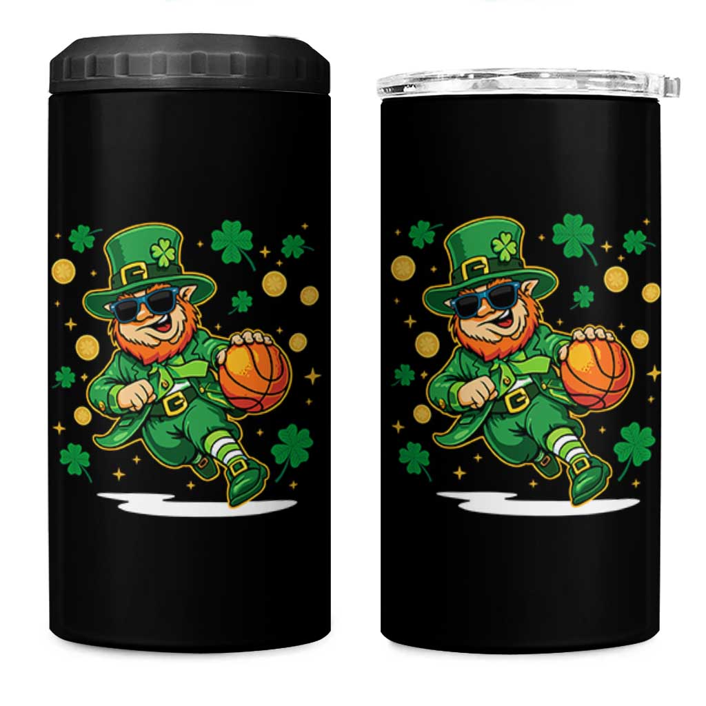 Leprechaun Basketball St Patricks Day Sport Lover 4 in 1 Can Cooler Tumbler