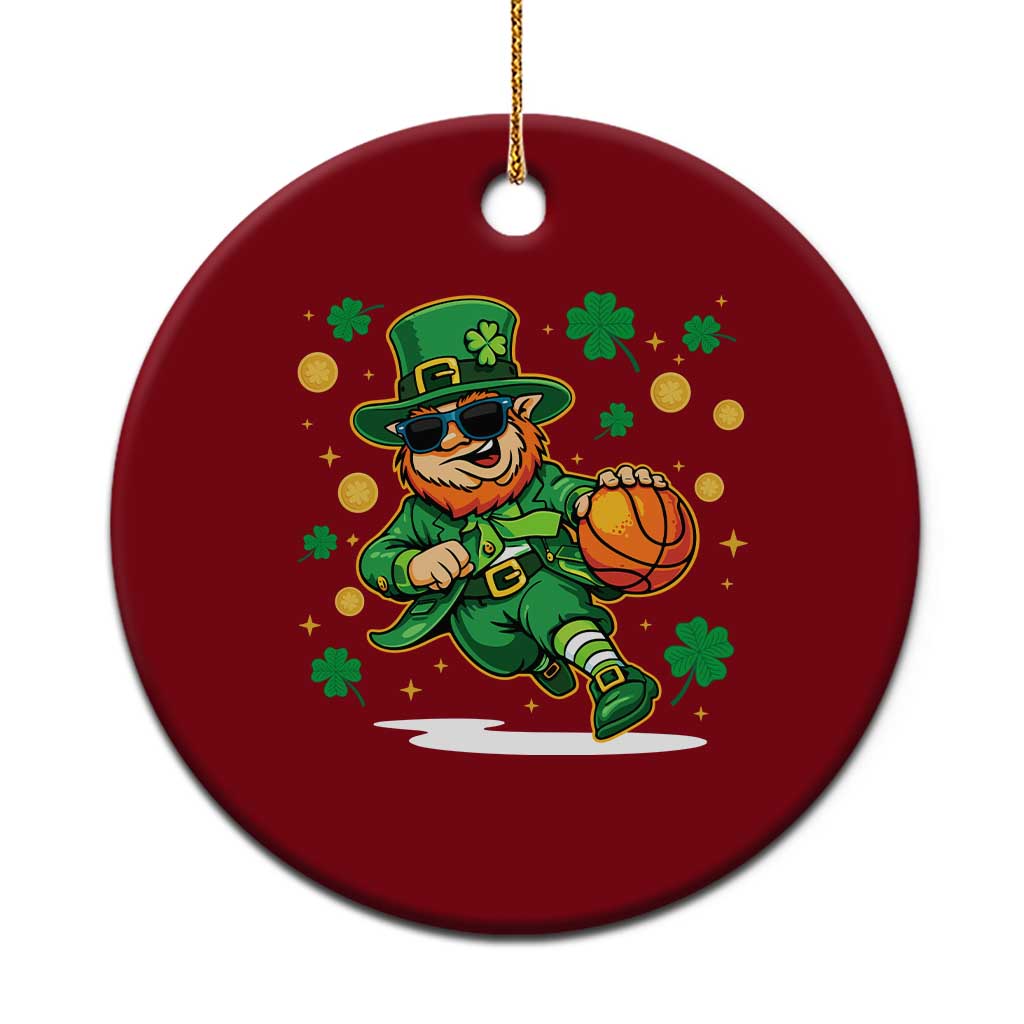 Leprechaun Basketball St Patricks Day Sport Lover Ceramic Ornament