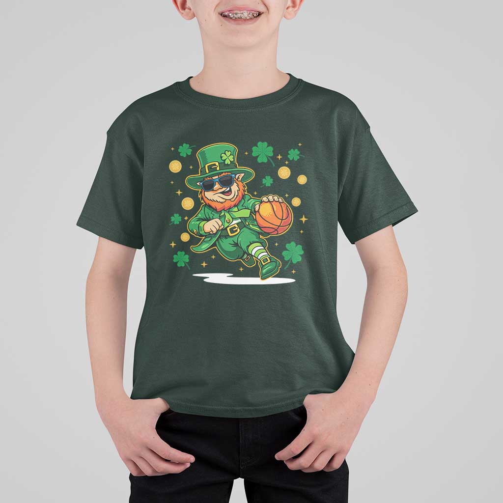 Leprechaun Basketball St Patricks Day Sport Lover T Shirt For Kid