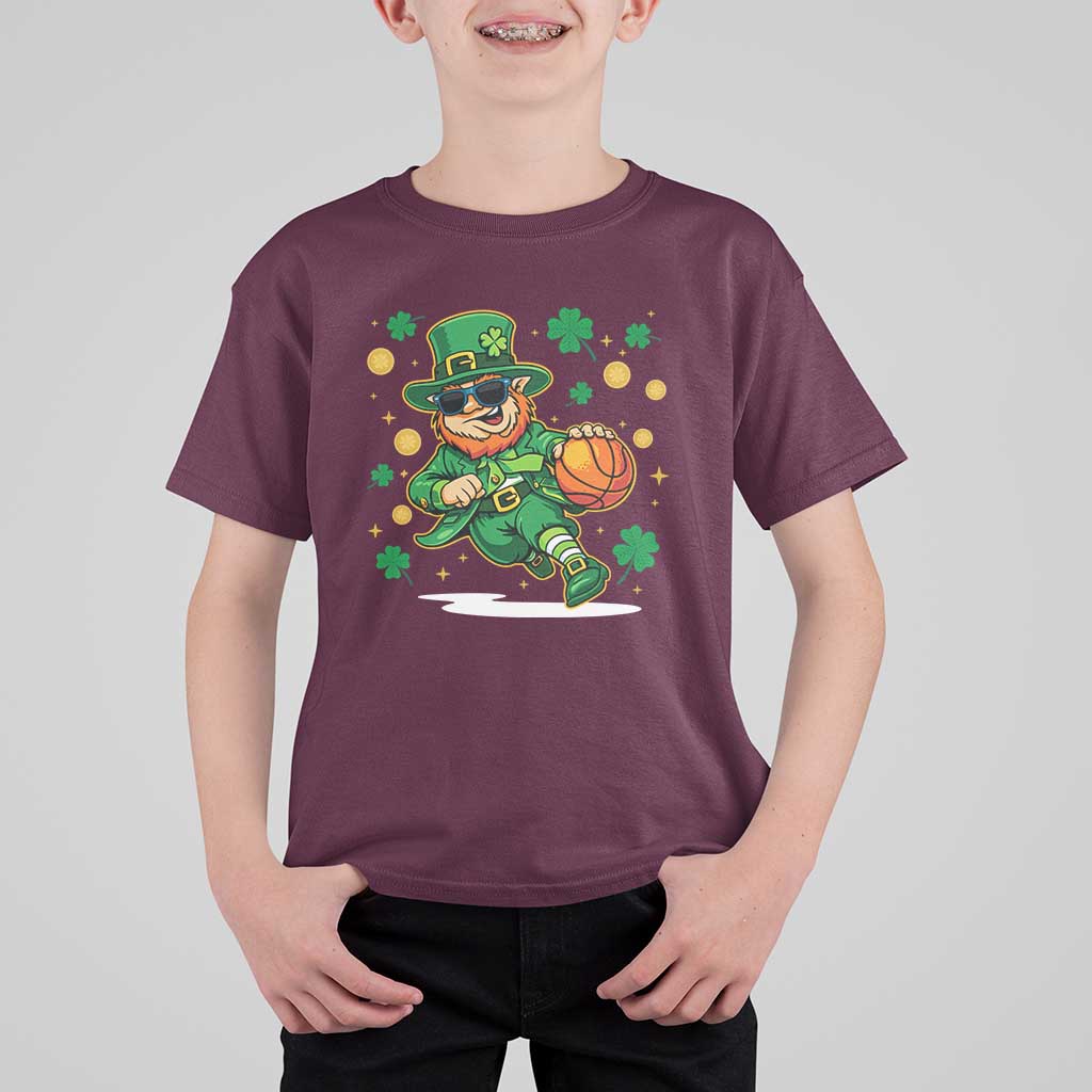Leprechaun Basketball St Patricks Day Sport Lover T Shirt For Kid