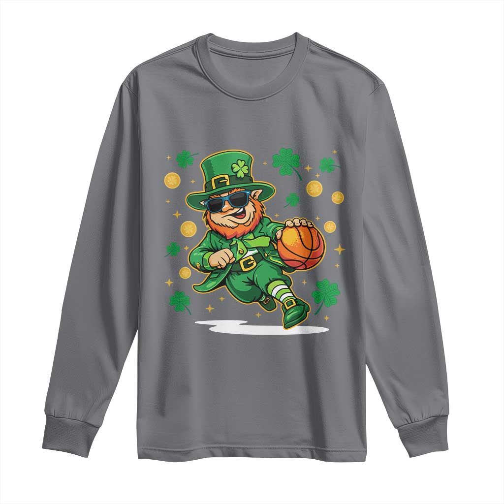 Leprechaun Basketball St Patricks Day Sport Lover Long Sleeve Shirt
