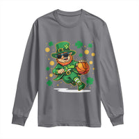 Leprechaun Basketball St Patricks Day Sport Lover Long Sleeve Shirt