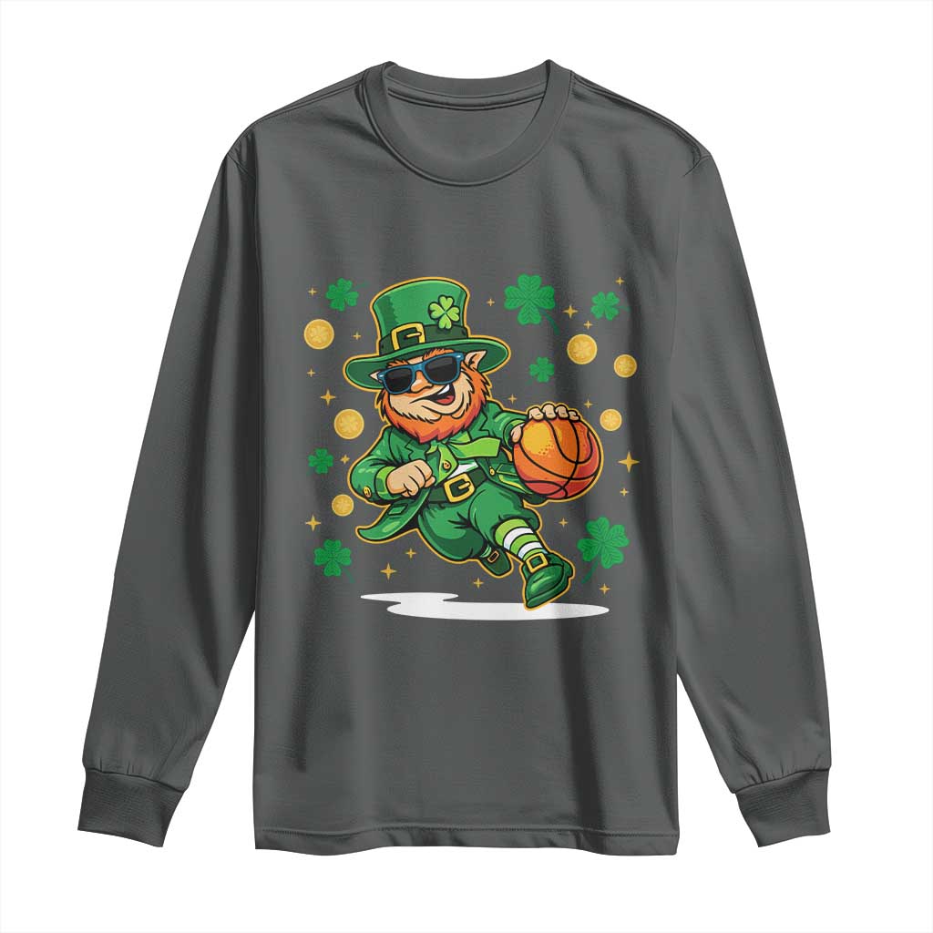 Leprechaun Basketball St Patricks Day Sport Lover Long Sleeve Shirt