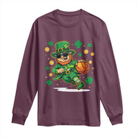 Leprechaun Basketball St Patricks Day Sport Lover Long Sleeve Shirt