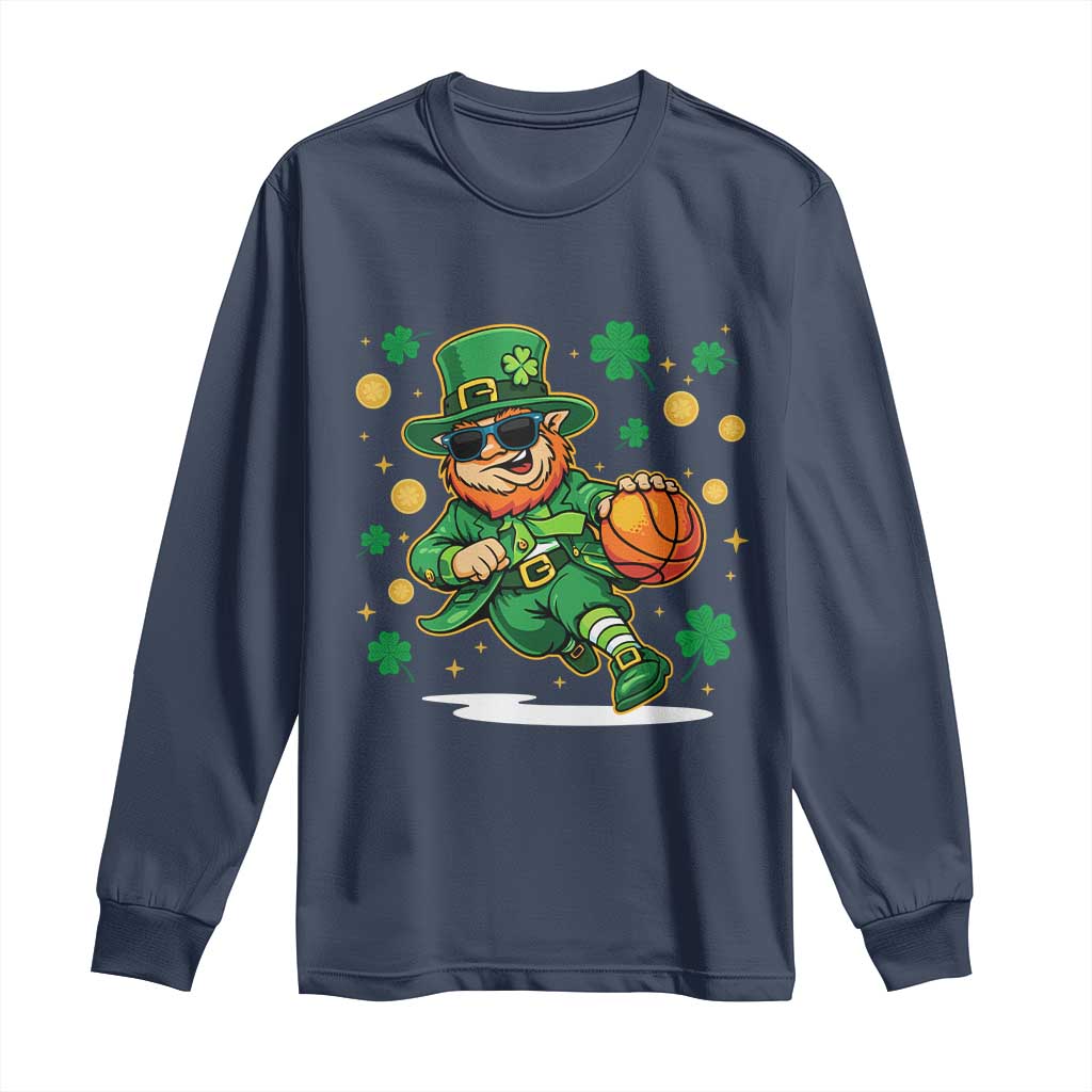 Leprechaun Basketball St Patricks Day Sport Lover Long Sleeve Shirt