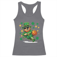 Leprechaun Basketball St Patricks Day Sport Lover Racerback Tank Top
