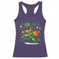 Leprechaun Basketball St Patricks Day Sport Lover Racerback Tank Top