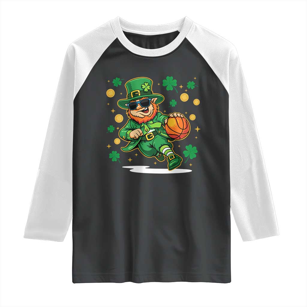 Leprechaun Basketball St Patricks Day Sport Lover Raglan Shirt
