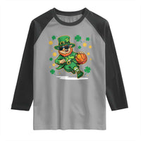 Leprechaun Basketball St Patricks Day Sport Lover Raglan Shirt