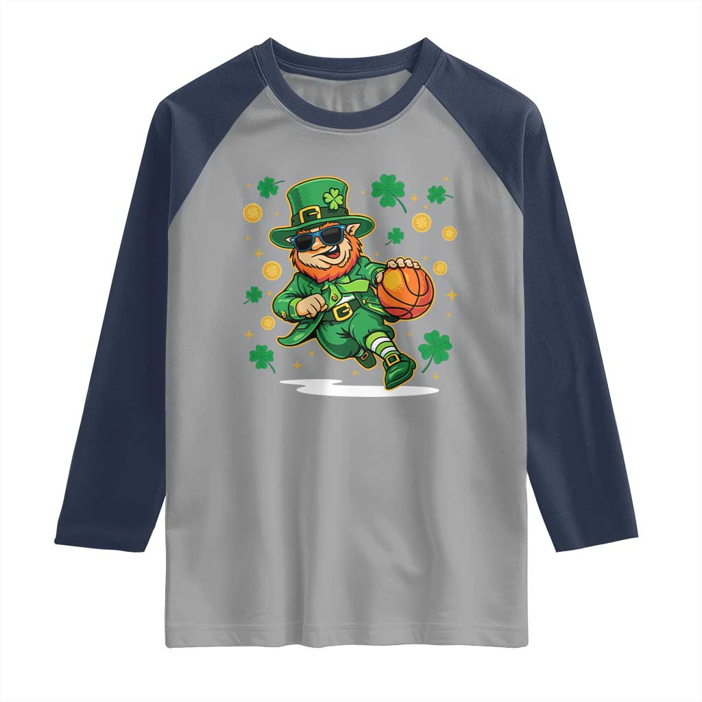 Leprechaun Basketball St Patricks Day Sport Lover Raglan Shirt