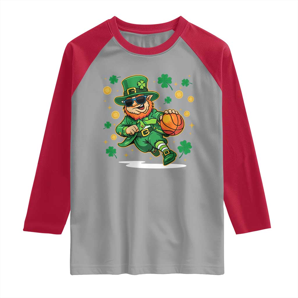 Leprechaun Basketball St Patricks Day Sport Lover Raglan Shirt