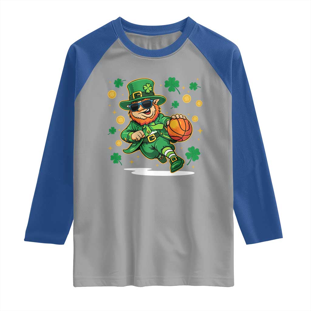 Leprechaun Basketball St Patricks Day Sport Lover Raglan Shirt