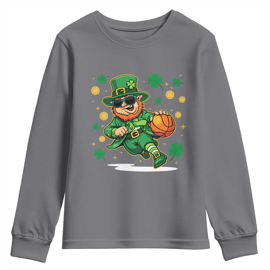 Leprechaun Basketball St Patricks Day Sport Lover Youth Sweatshirt