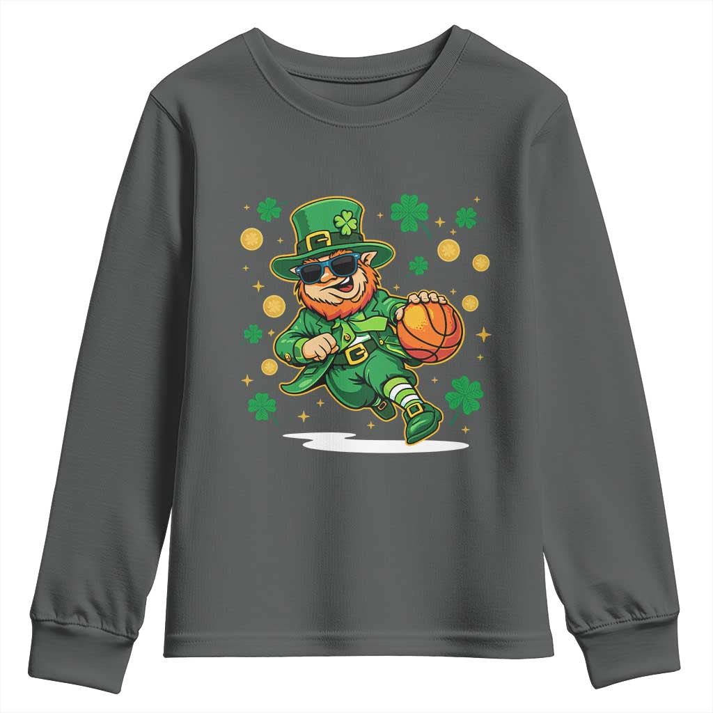 Leprechaun Basketball St Patricks Day Sport Lover Youth Sweatshirt