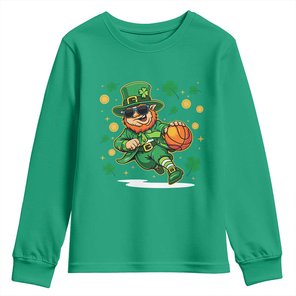 Leprechaun Basketball St Patricks Day Sport Lover Youth Sweatshirt