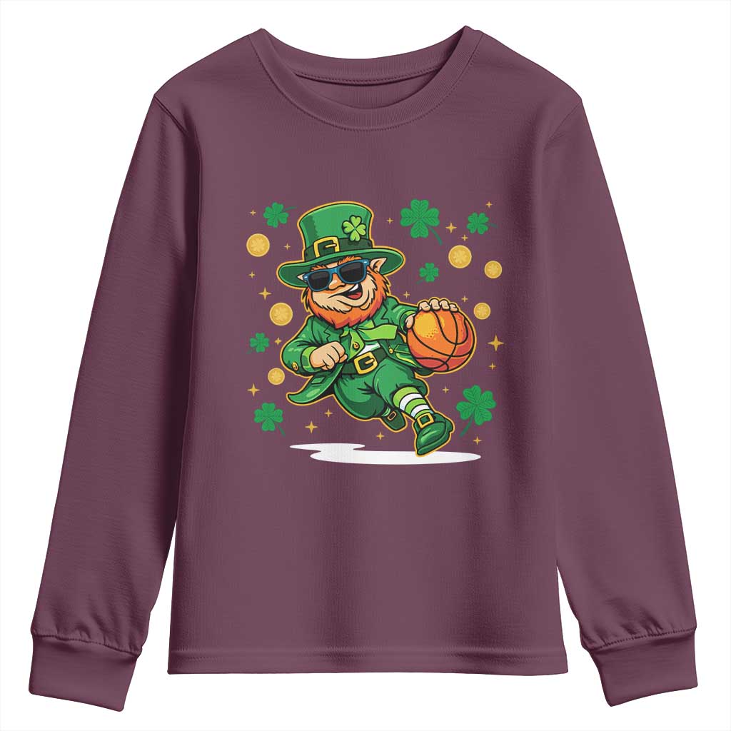 Leprechaun Basketball St Patricks Day Sport Lover Youth Sweatshirt