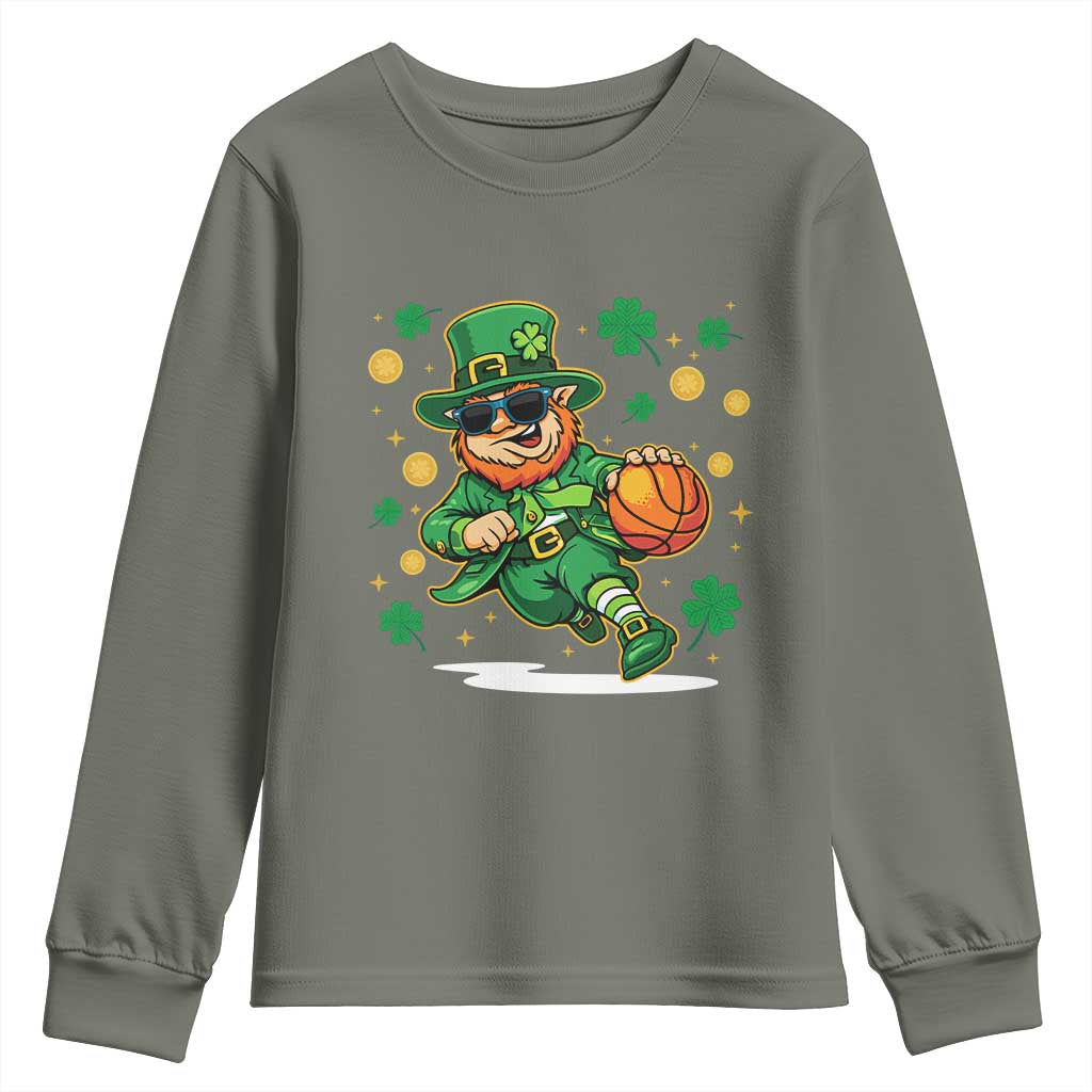 Leprechaun Basketball St Patricks Day Sport Lover Youth Sweatshirt