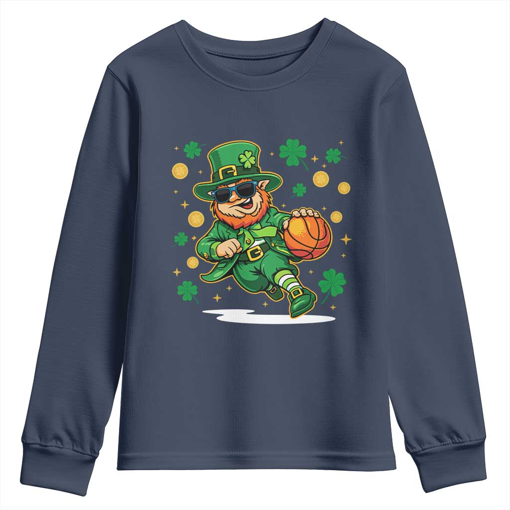 Leprechaun Basketball St Patricks Day Sport Lover Youth Sweatshirt