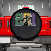 Funny Mardi Gras Mobile Alabama Spare Tire Cover 251 Area Code Glitter Print Fleur De Lis