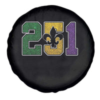 Funny Mardi Gras Mobile Alabama Spare Tire Cover 251 Area Code Glitter Print Fleur De Lis