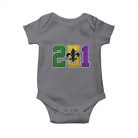 Funny Mardi Gras Mobile Alabama Baby Onesie 251 Area Code Glitter Print Fleur De Lis