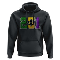 Funny Mardi Gras Mobile Alabama Hoodie 251 Area Code Glitter Print Fleur De Lis