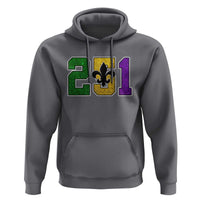 Funny Mardi Gras Mobile Alabama Hoodie 251 Area Code Glitter Print Fleur De Lis