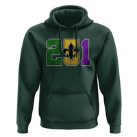 Funny Mardi Gras Mobile Alabama Hoodie 251 Area Code Glitter Print Fleur De Lis