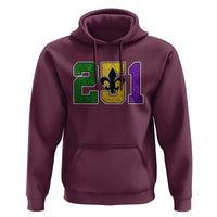 Funny Mardi Gras Mobile Alabama Hoodie 251 Area Code Glitter Print Fleur De Lis