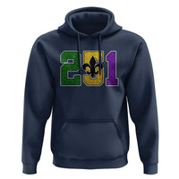 Funny Mardi Gras Mobile Alabama Hoodie 251 Area Code Glitter Print Fleur De Lis