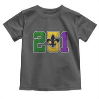 Funny Mardi Gras Mobile Alabama Toddler T Shirt 251 Area Code Glitter Print Fleur De Lis