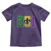 Funny Mardi Gras Mobile Alabama Toddler T Shirt 251 Area Code Glitter Print Fleur De Lis