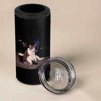 Funny Cigarette And Drinking Irish Stout Beer Cat Meme 4 in 1 Can Cooler Tumbler